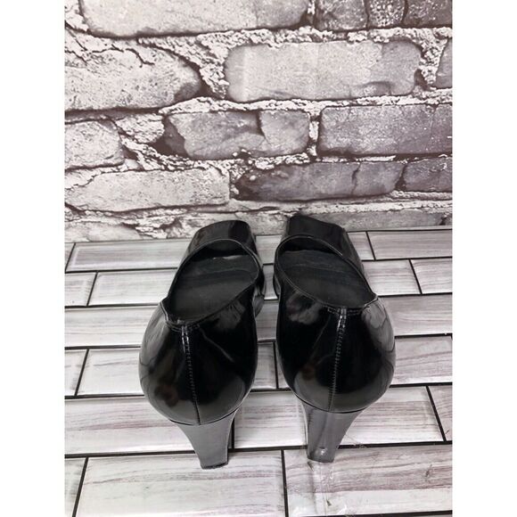 Stuart Weitzman Patent Leather Black Platform Peep Toe Heels Women sz 8.5M US/39 - Picture 9 of 16